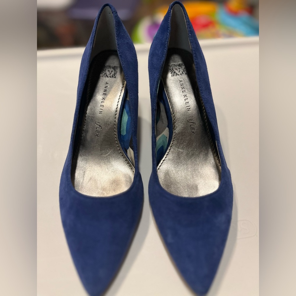 Blue Suede Anne Klein Heels